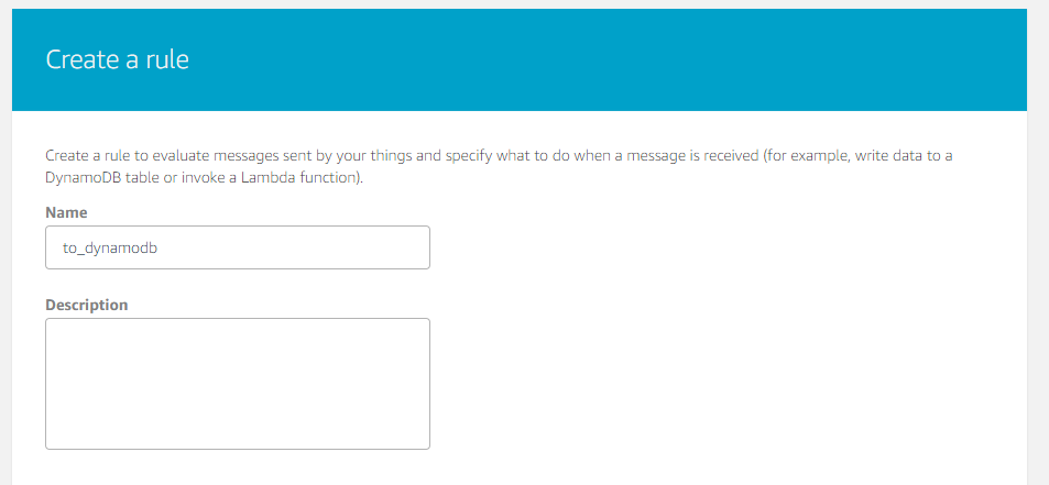 AWS IoT Create a rule1