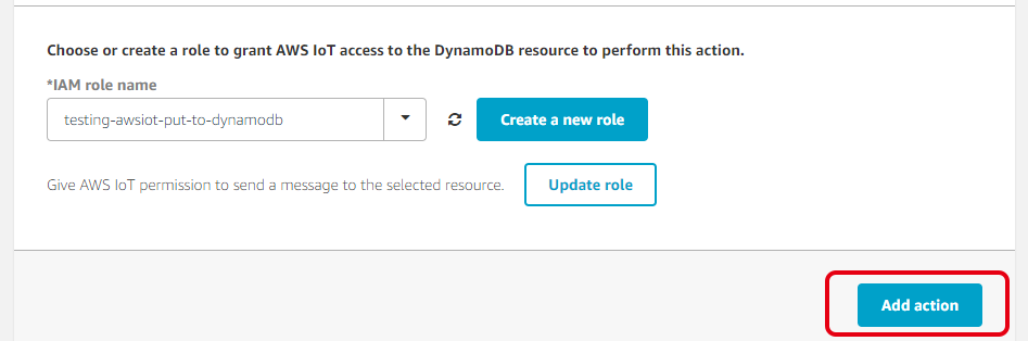 AWS IoT Configure action