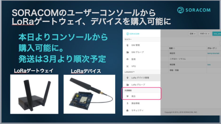 LoRaゲートウェイとLoRaデバイスの購入が可能に